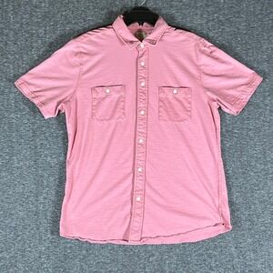 Faherty Mens Pink Organic Cotton Short Sleeve Button Up Shirt Size XL‎